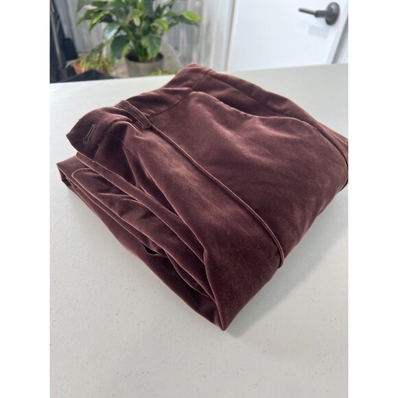 C Wonder by Christian Siriano Velvet Trouser Pant Size 12 Chocolate Plum Career - Picture 5 of 6